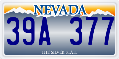 NV license plate 39A377