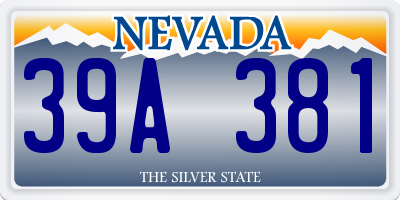 NV license plate 39A381