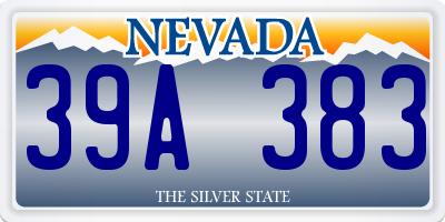 NV license plate 39A383