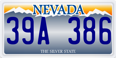 NV license plate 39A386