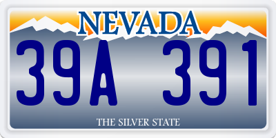 NV license plate 39A391