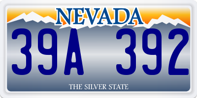 NV license plate 39A392