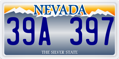 NV license plate 39A397