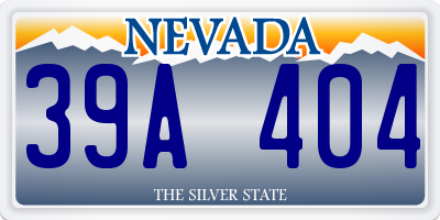 NV license plate 39A404