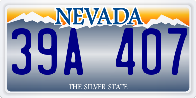 NV license plate 39A407