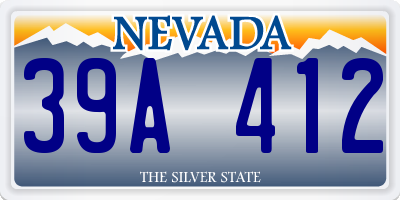 NV license plate 39A412