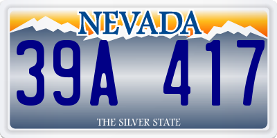 NV license plate 39A417