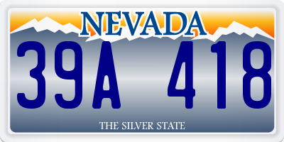 NV license plate 39A418