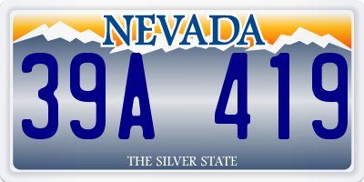 NV license plate 39A419