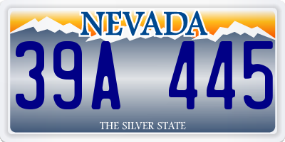 NV license plate 39A445