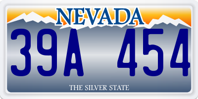 NV license plate 39A454