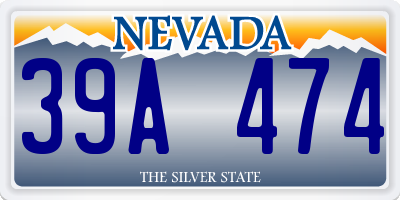 NV license plate 39A474