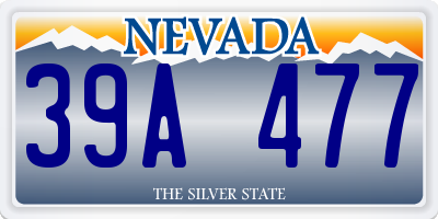 NV license plate 39A477