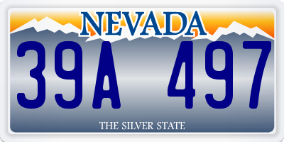 NV license plate 39A497