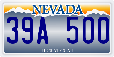 NV license plate 39A500