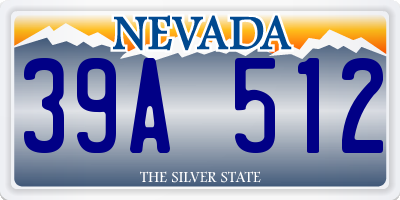 NV license plate 39A512