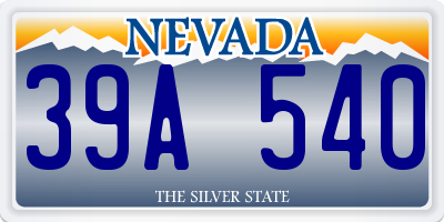 NV license plate 39A540