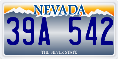NV license plate 39A542