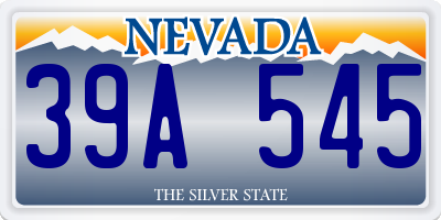 NV license plate 39A545