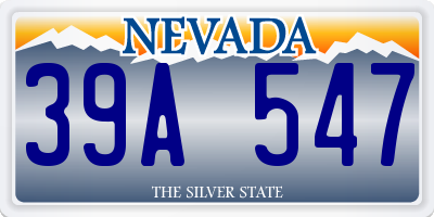 NV license plate 39A547