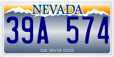 NV license plate 39A574