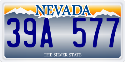 NV license plate 39A577
