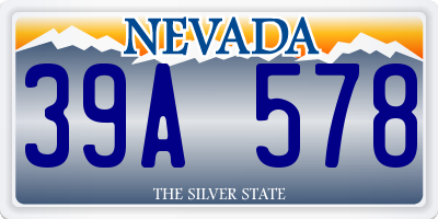 NV license plate 39A578