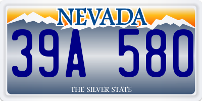 NV license plate 39A580