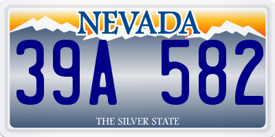 NV license plate 39A582