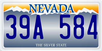 NV license plate 39A584