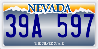 NV license plate 39A597