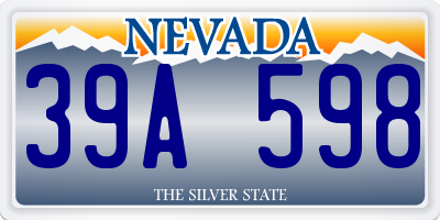NV license plate 39A598