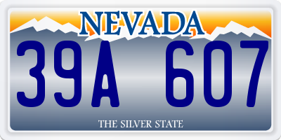NV license plate 39A607