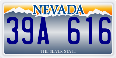 NV license plate 39A616