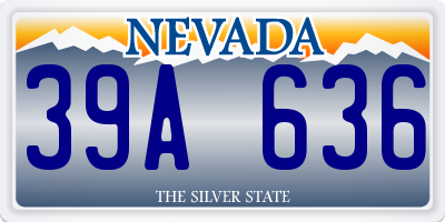 NV license plate 39A636