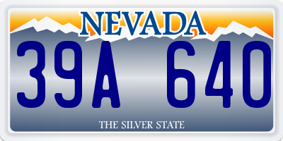 NV license plate 39A640