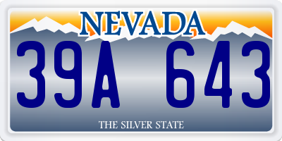 NV license plate 39A643