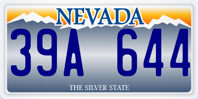 NV license plate 39A644