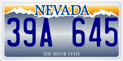 NV license plate 39A645