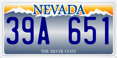 NV license plate 39A651