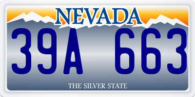NV license plate 39A663