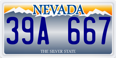 NV license plate 39A667