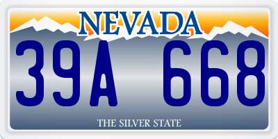 NV license plate 39A668