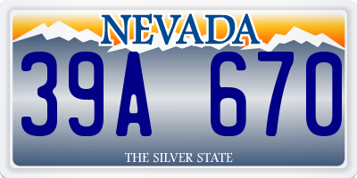 NV license plate 39A670