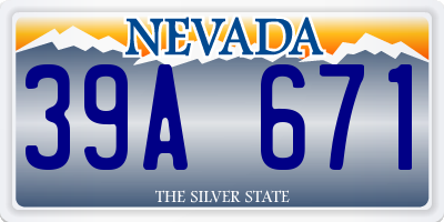 NV license plate 39A671