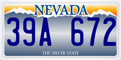 NV license plate 39A672