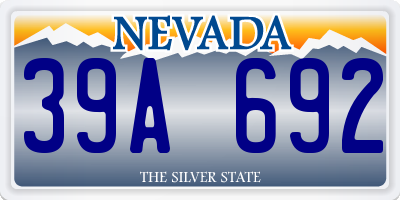 NV license plate 39A692