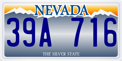 NV license plate 39A716