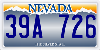NV license plate 39A726