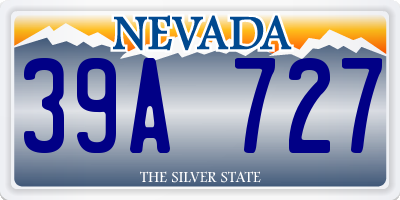 NV license plate 39A727